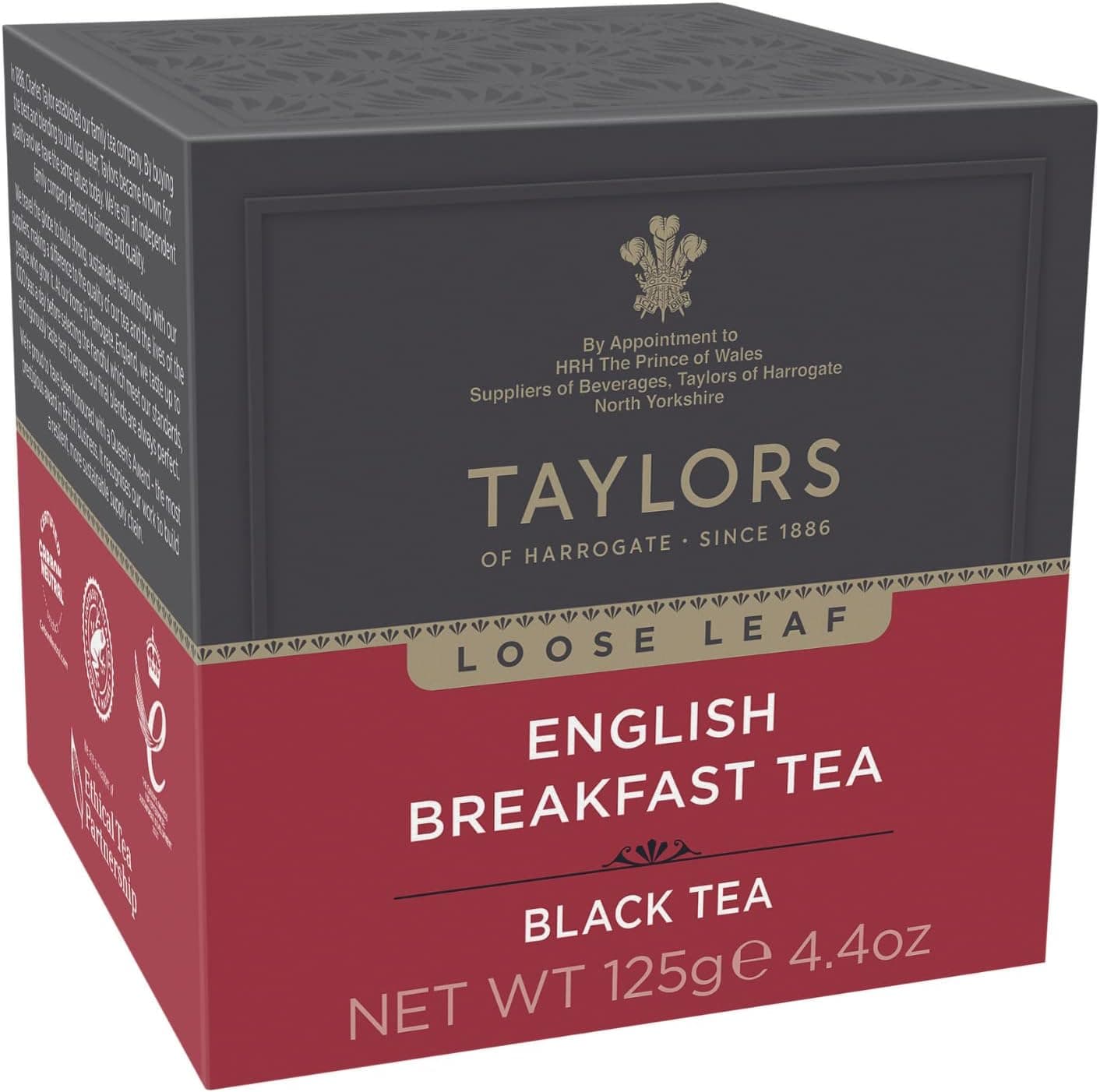 Taylors of Harrogate English Breakfast Black Tea, Loose Leaf, 4.41 Ounce Carton
