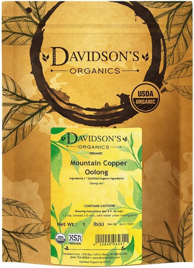 Davidson's Organics Mountain Copper Oolong Loose Leaf Tea, 16-Ounce Bag