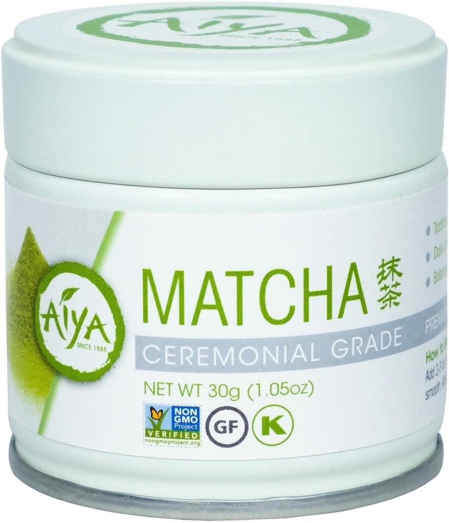 Aiya Authentic Japanese Premium First Harvest Ceremonial Grade Matcha Green Tea Powder, 30g Tin