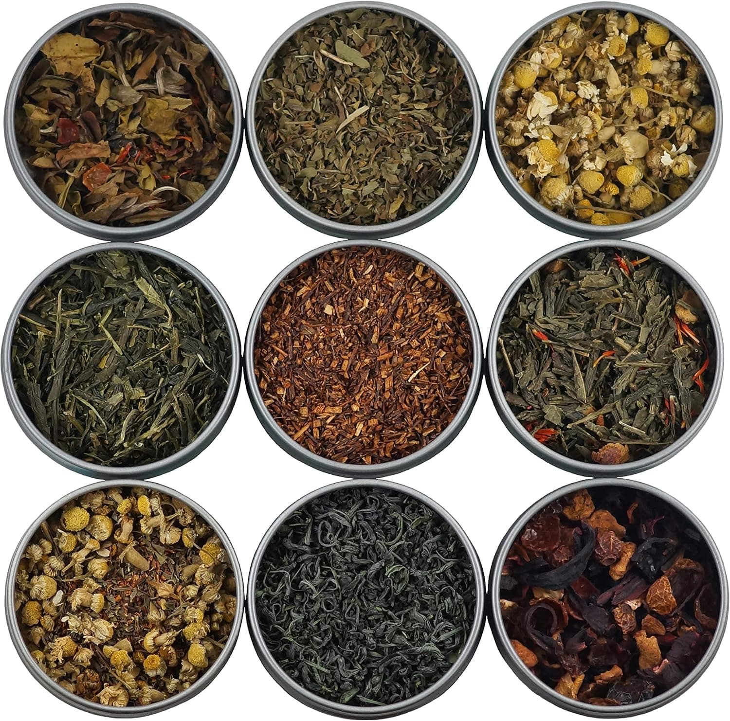 Heavenly Tea Leaves Assorted Tea Sampler, 9 Assorted Organic Loose Leaf Teas & Herbal Tisanes