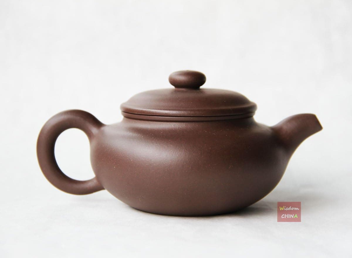 Chinese Yixing Purple Clay Handmade Vintage Zisha Fang Gu Teapot Zi Ni 240cc