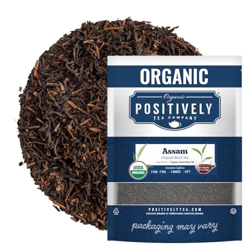 Positively Tea, Organic Assam TGFOP Black Tea, Loose Leaf, 16 Ounce