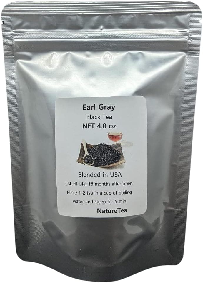 Earl Grey Tea - Loose Leaf Black Tea Blend by Nature Tea (8 oz)