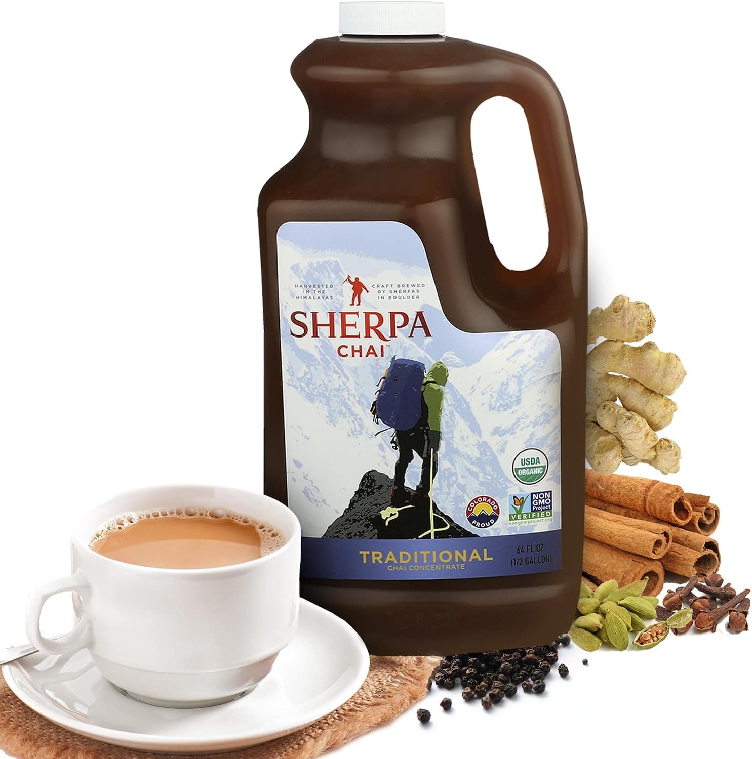 Sherpa Chai Traditional Chai Tea Concentrate - Hand Crafted Black Tea Concentrate