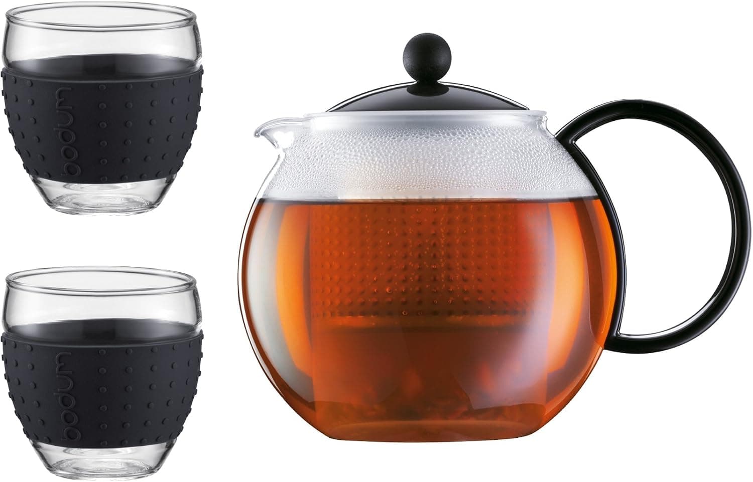 Bodum Assam Set Tea Press, Borosilicate Glass, 1.0 L with 2 Glasses
