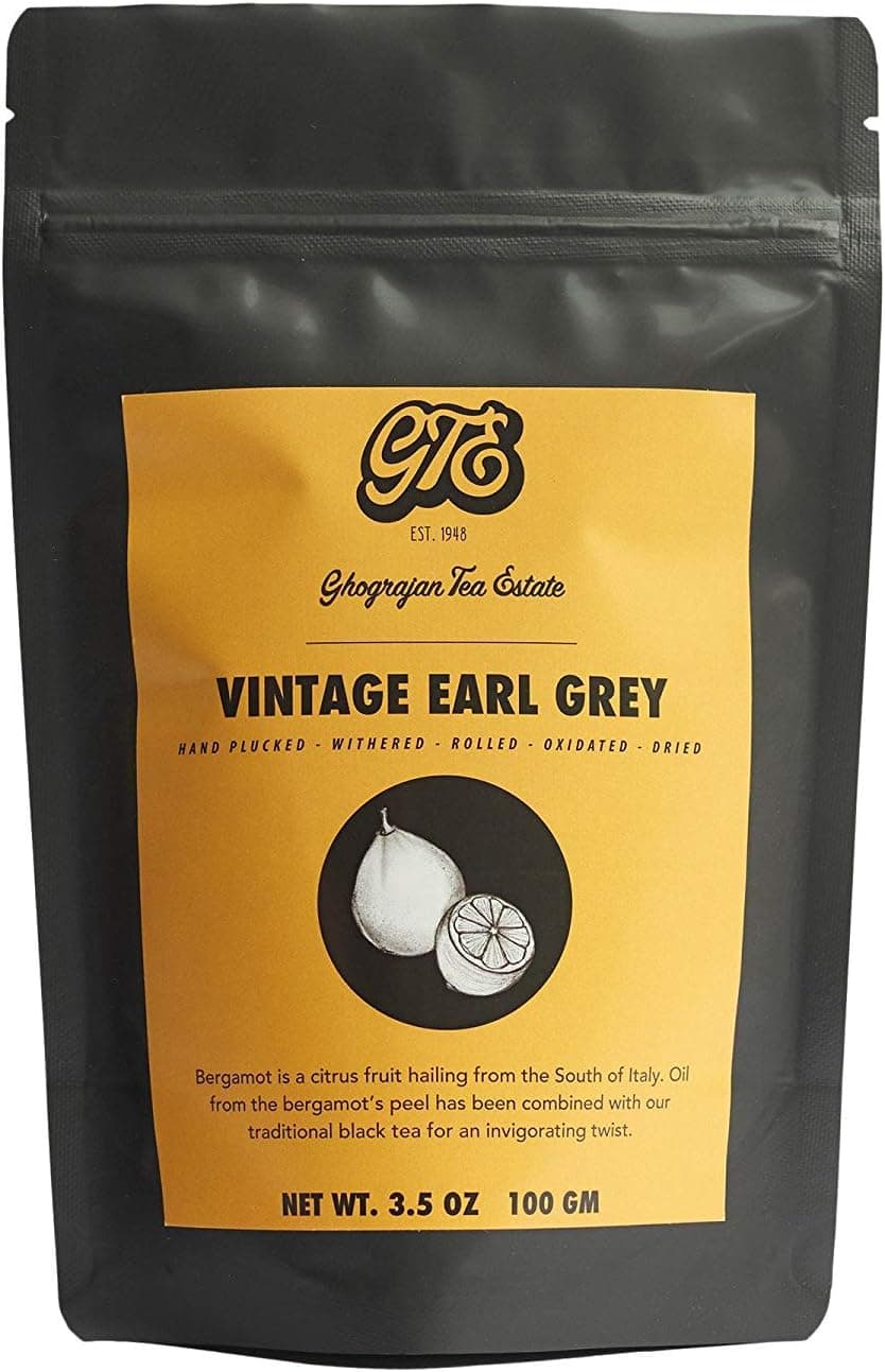Citrusy Earl Grey Loose Leaf Black Tea (50+ Cups), Assam India, 3.5 oz Gift Pouch