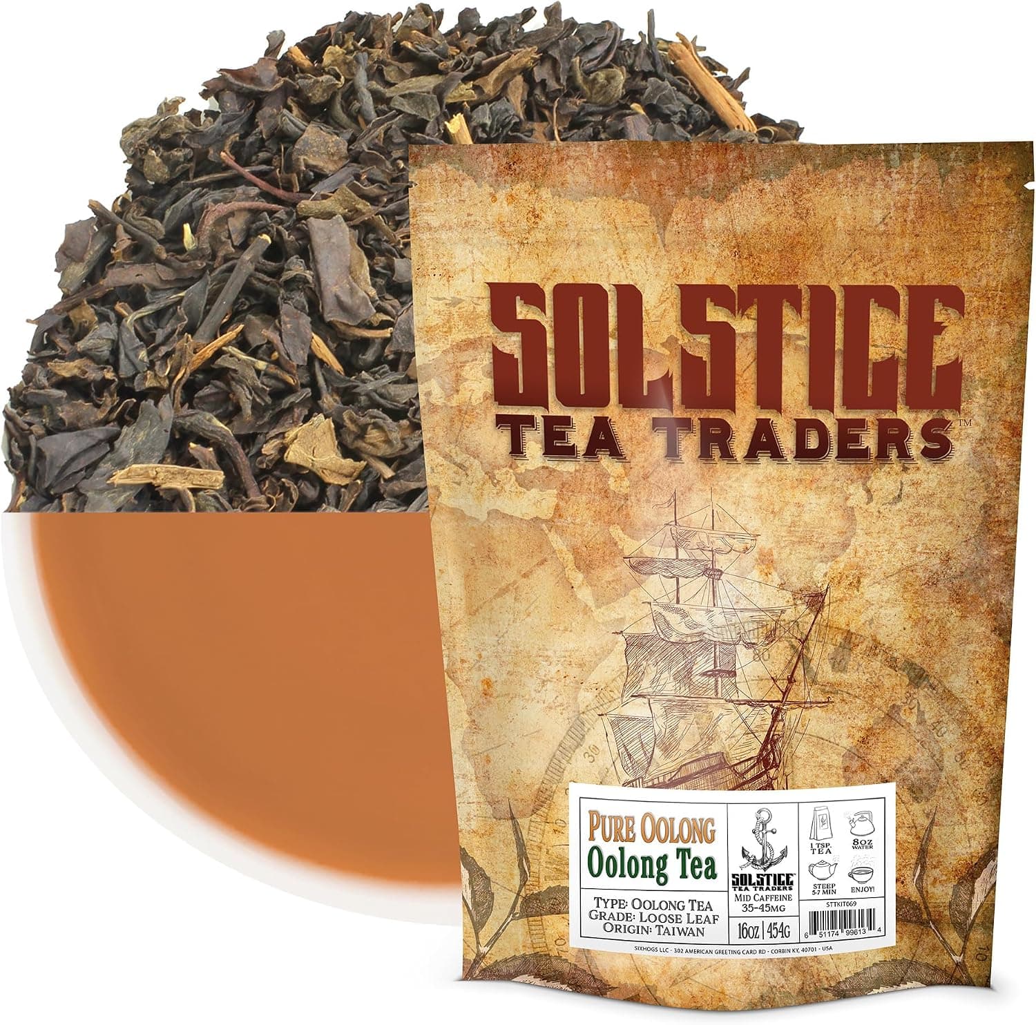 Solstice Oolong Loose Leaf Tea 16-Ounce Bulk, Formosa Standard Taiwan Oolong