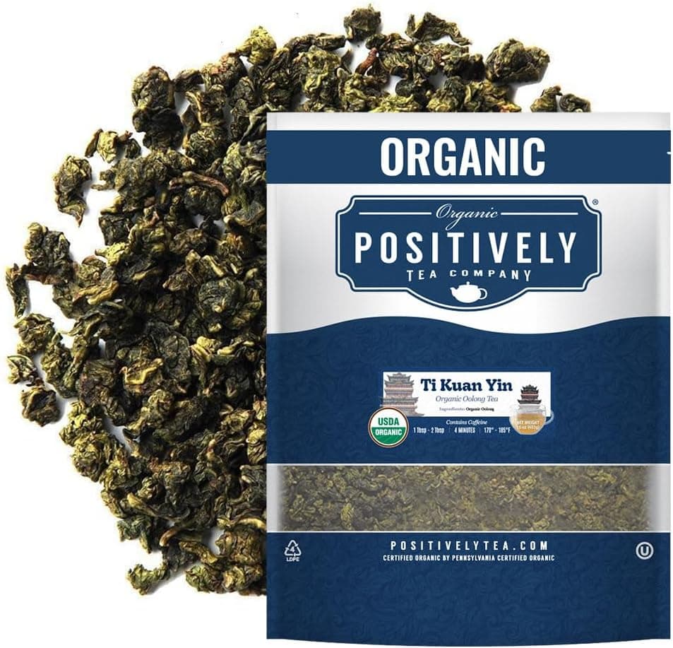 Positively Tea Company Organic Ti Kuan Yin Oolong Tea, Loose Leaf, 16 Ounce