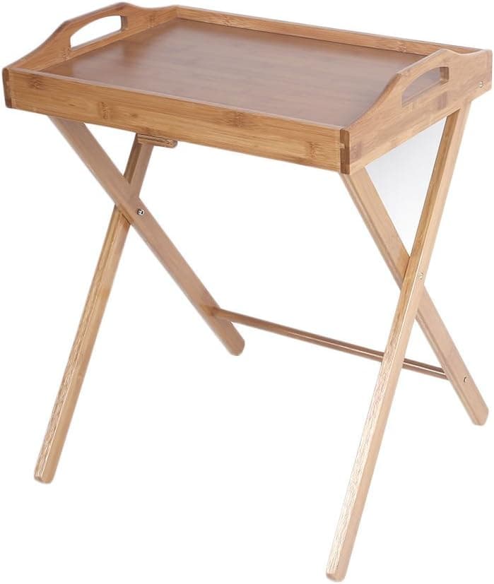 Bamboo Folding Wood TV Tray Dinner Table Coffee Stand Serving Snack Tea Portable