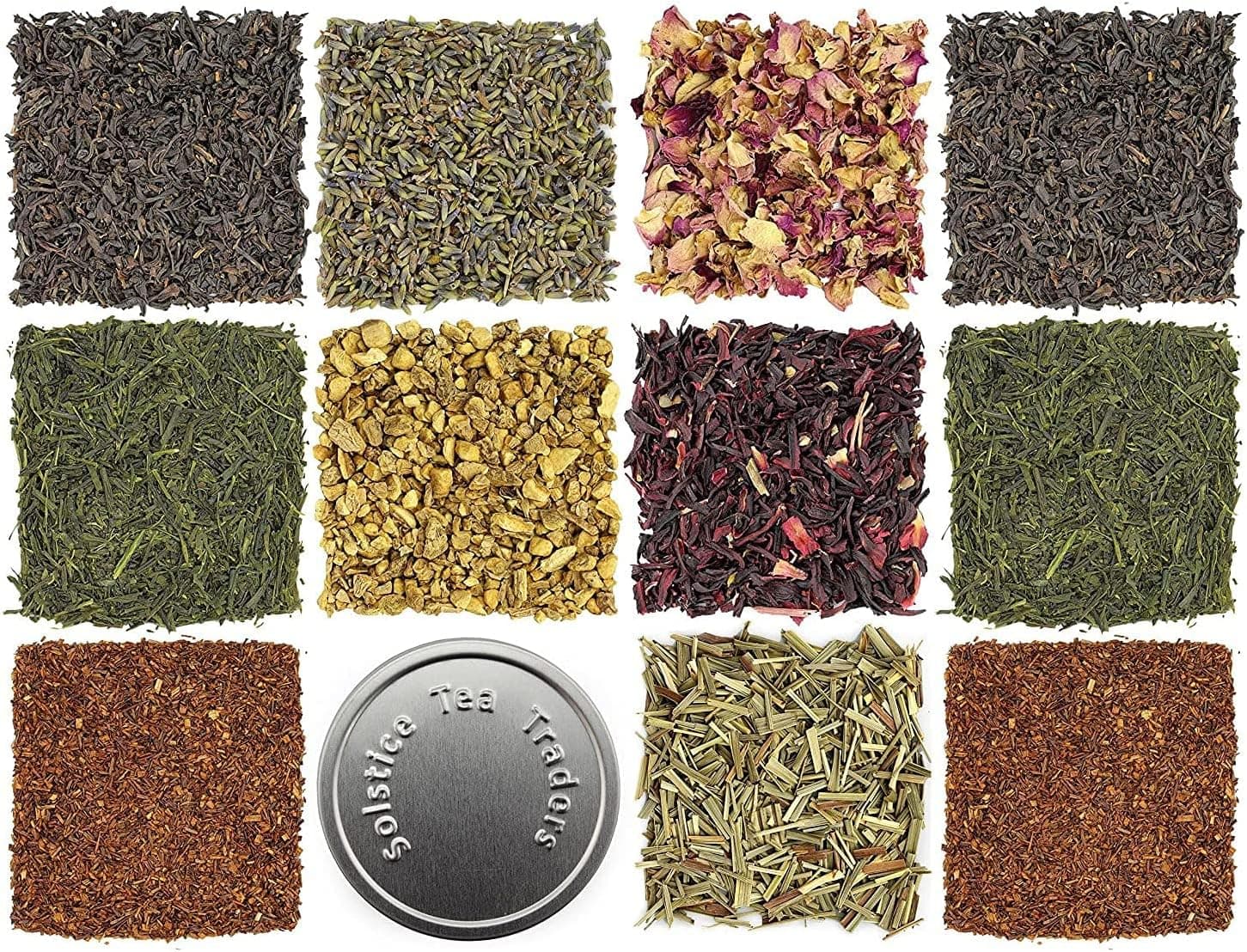 Loose Leaf Tea Sampler Create Your Own Tea Blend Starter Kit w/ Sencha, Rooibos, China Black & Ginger