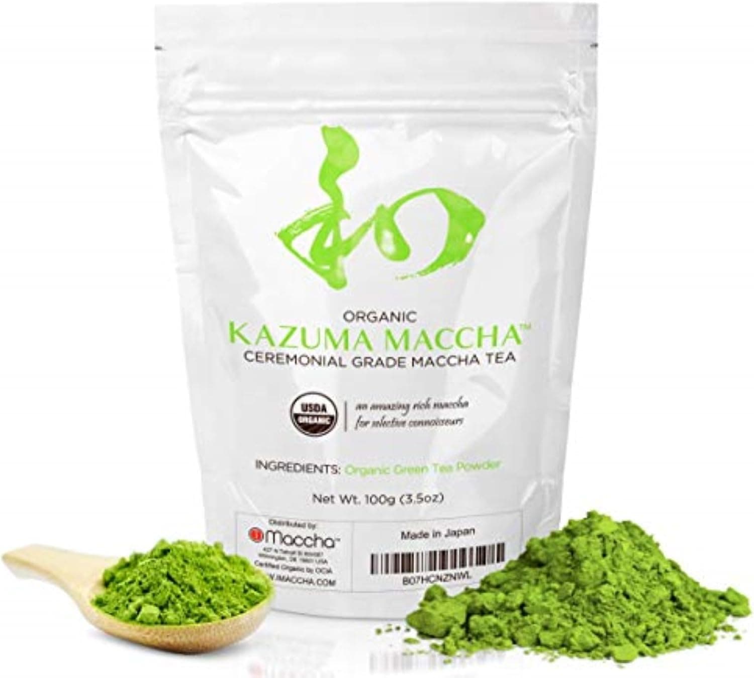 iMaccha Organic Ceremonial Grade Matcha Green Tea Powder 3.5 oz (100g), First Harvest, No Additives, Hand Picked, KAZUMA