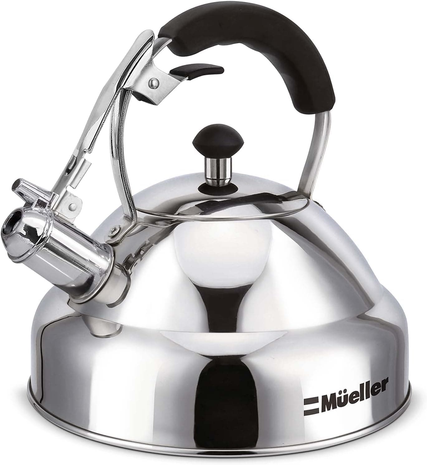 Stove Top Whistling Tea Kettle, Culinary Grade Stainless Steel with Cool Touch Ergonomic Handle, Tea Infuser Strainer Included