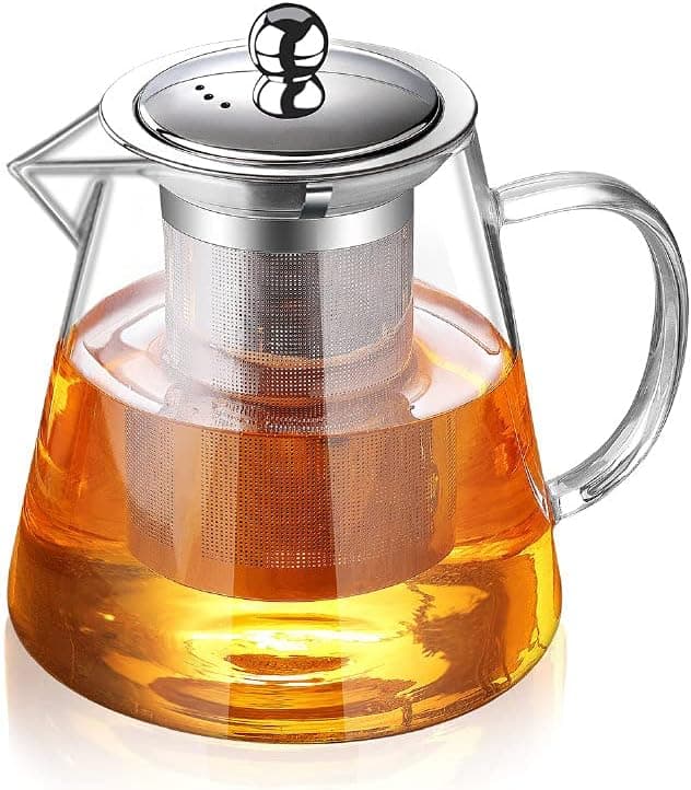 TMOST Glass Teapot with Infuser 950ml/32oz Tea Kettle, Stovetop Safe Blooming & Loose Leaf Tea Maker