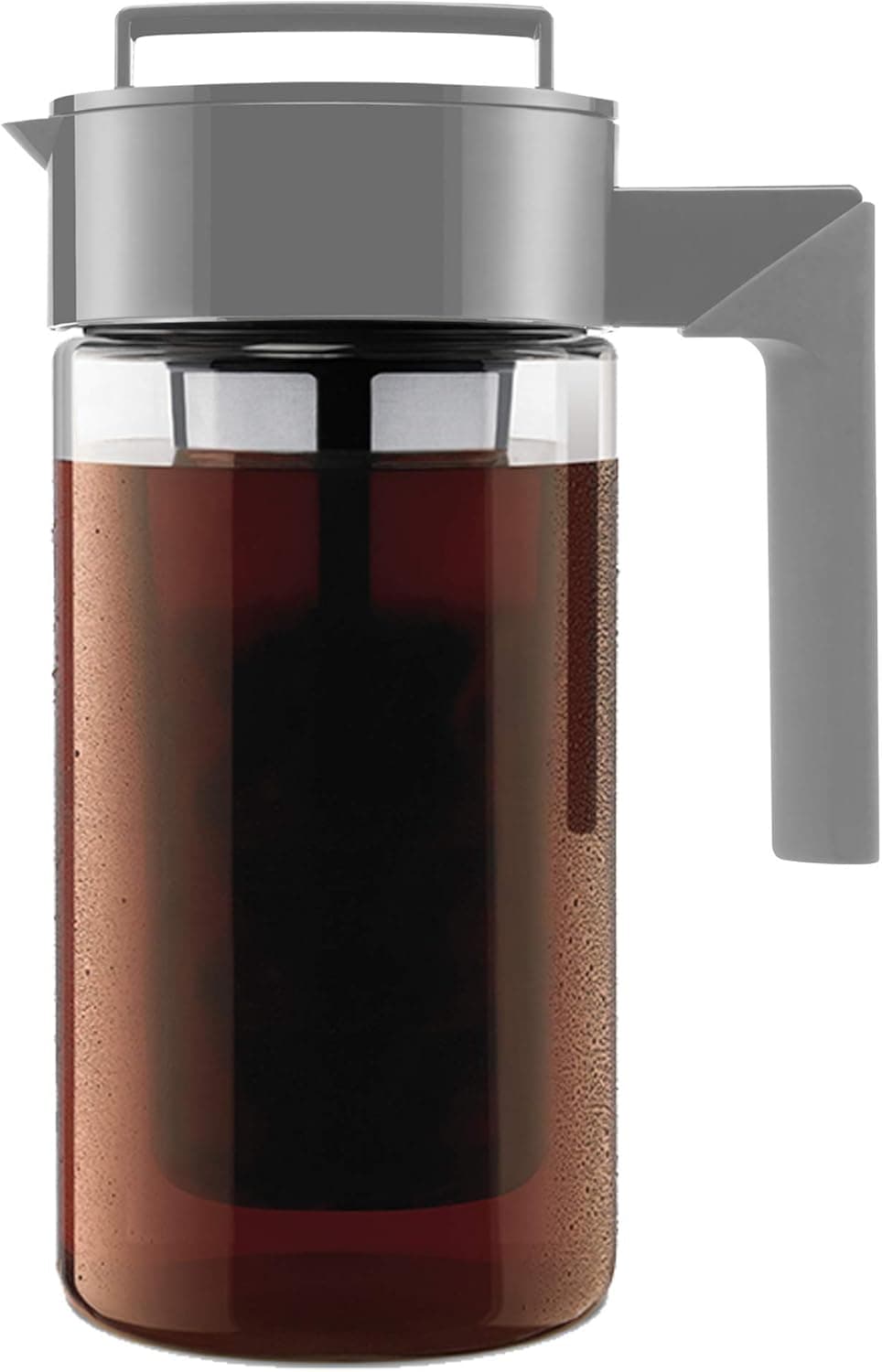 Takeya Deluxe Cold Brew Coffee Maker, BPA-Free Tritan Pitcher with Airtight Lid & Fine-Mesh Filter, 1 Quart/Stone