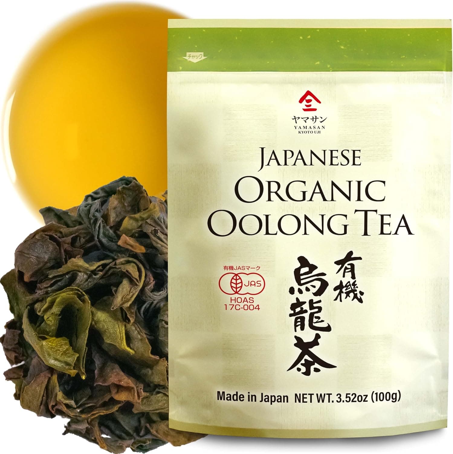 YAMASAN KYOTO UJI Organic Oolong Tea Loose Leaf, Made in Japan, 100g