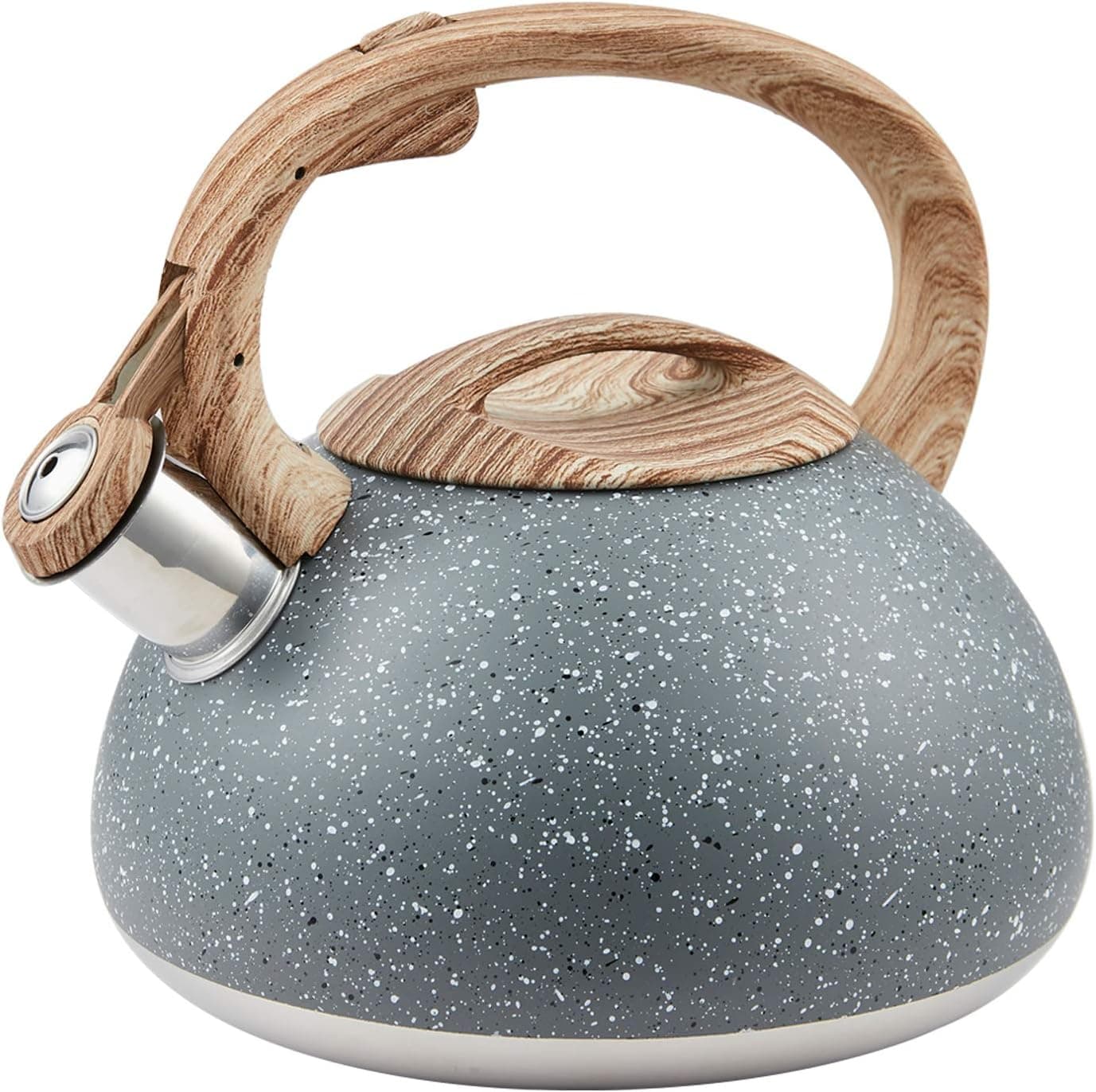 s-p Whistling Tea Kettle Stainless Steel Teapot for Stovetop Induction, Fast Boiling, 2.2 Quart (Gray)