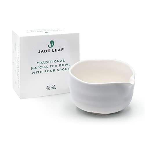 Jade Leaf Matcha Bowl, Hand Made Porcelain with White Matte Glaze