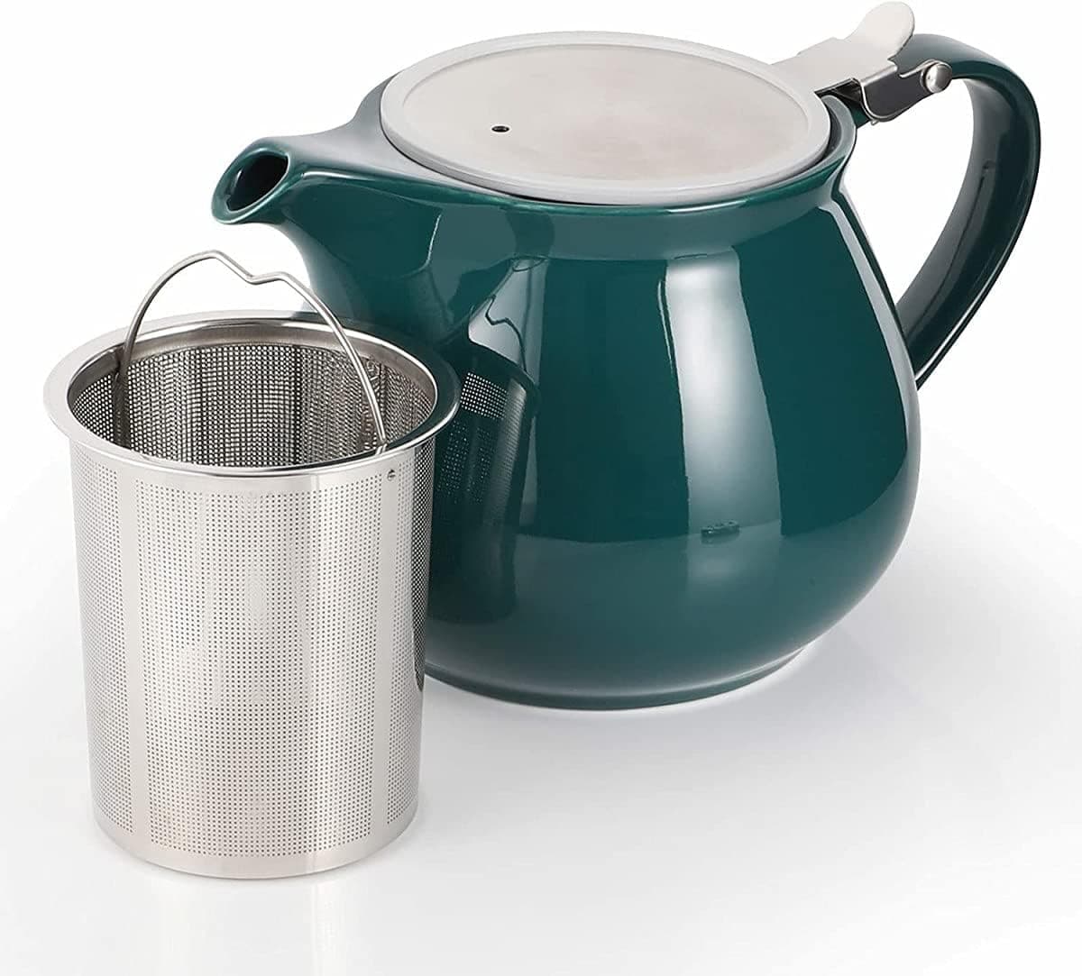Tealyra Ceramic Teapot 34oz for Brewing Loose Leaf & Blooming Tea with Lid Infuser