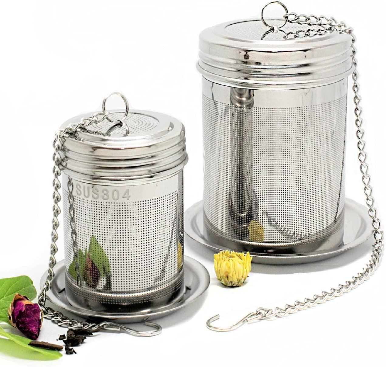 URBAN ESCAPE Tea Steeper for Loose Leaf Tea, 2-Pack Extra Fine Mesh Stainless Steel Tea Ball
