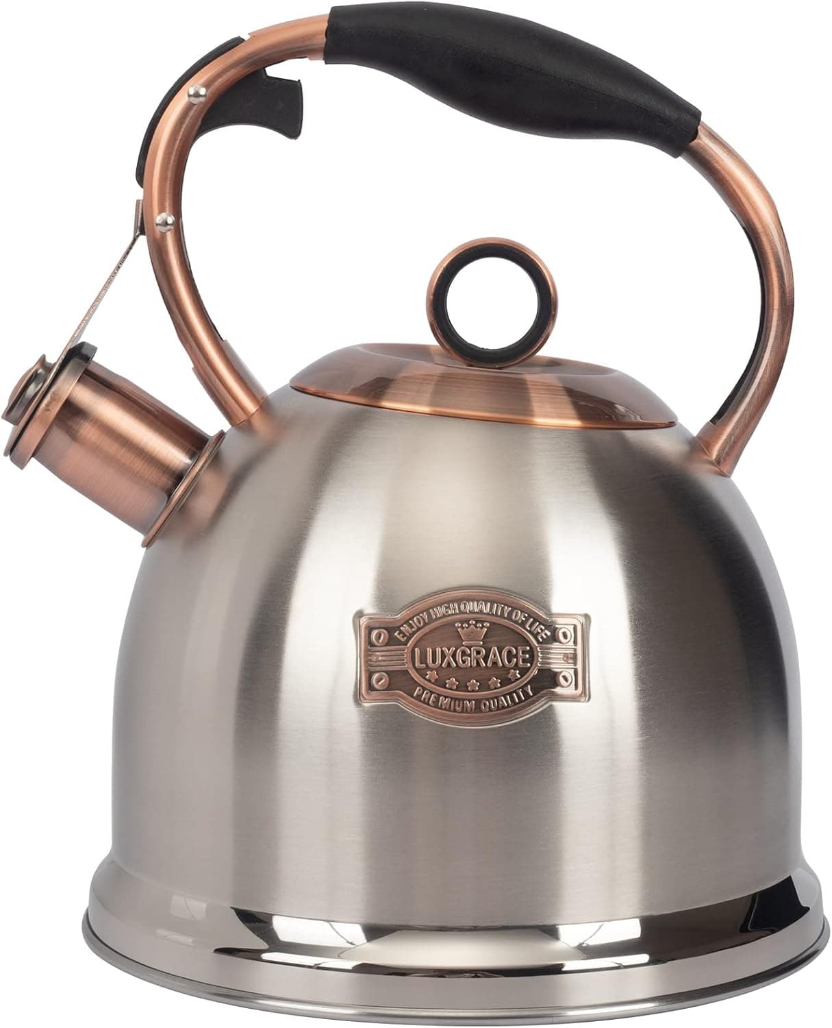 Whistling Stovetop Tea Kettle Food Grade Stainless Steel, Hot Water Fast to Boil for Stove Top, 3.0 Quart