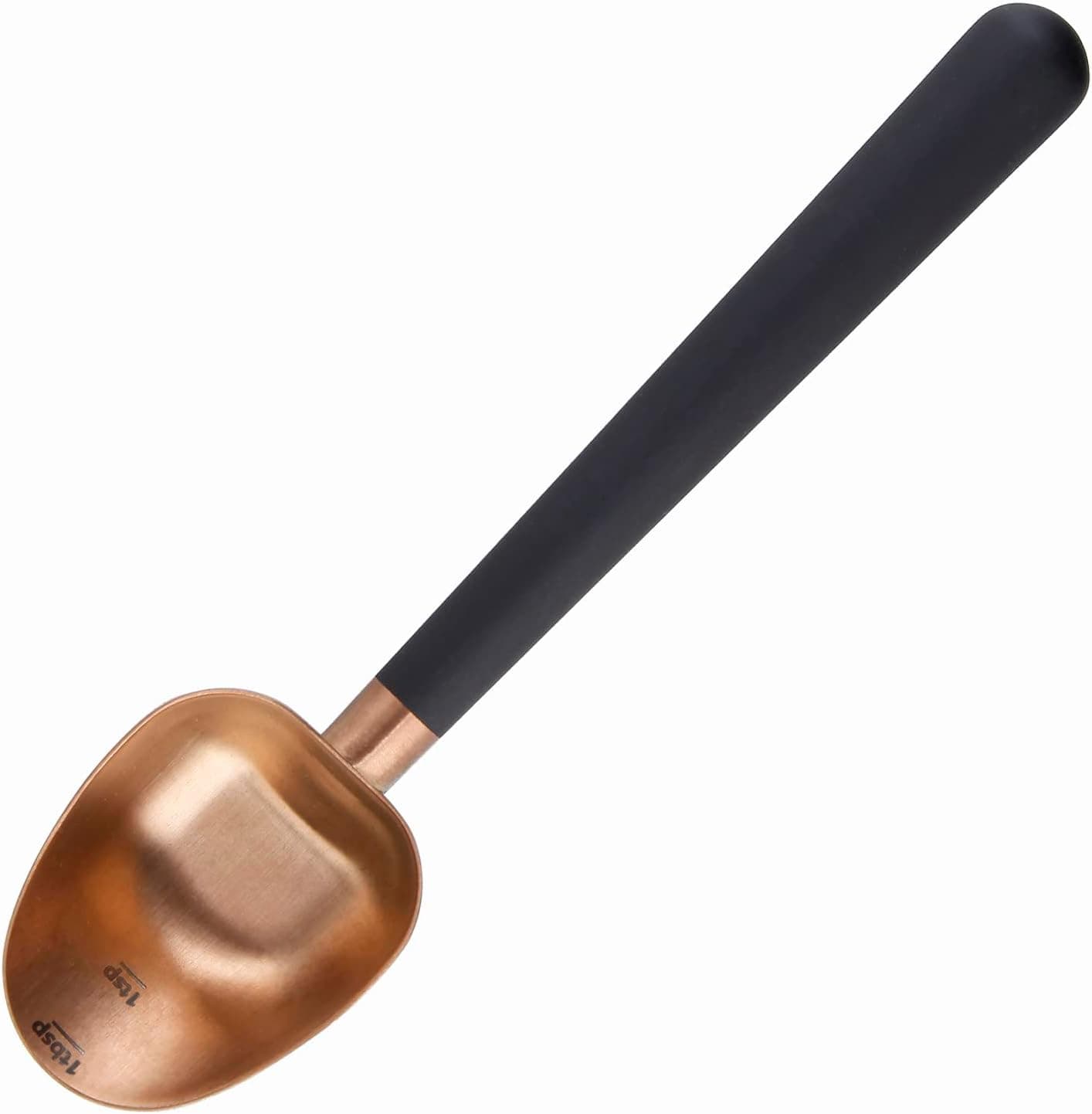 Easyworkz Stainless Steel Long Hollow Handle Coffee Scoop, 7g Measuring Spoon for Loose Leaf Tea, Rose Gold-Black