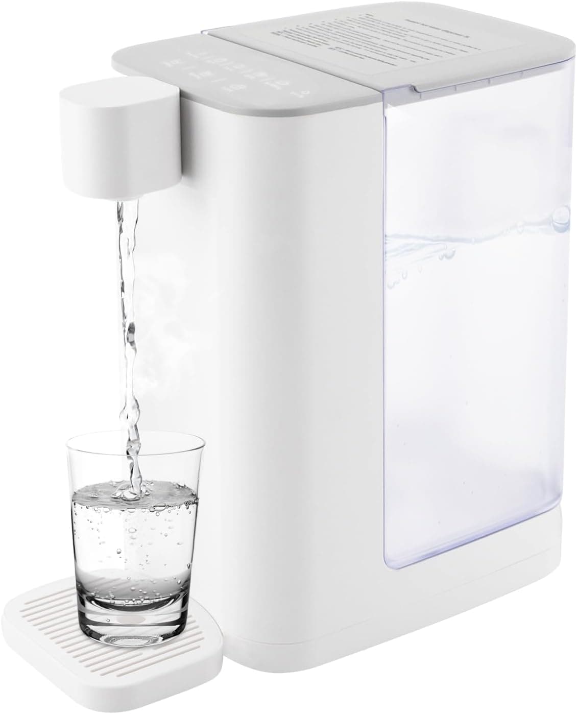 Instant Hot Water Dispenser, Countertop Water System for Quick Heating & Outputting, Adjustable 5 Temperatures & 2 Water Outputs, 102 Ounce 3L Tank