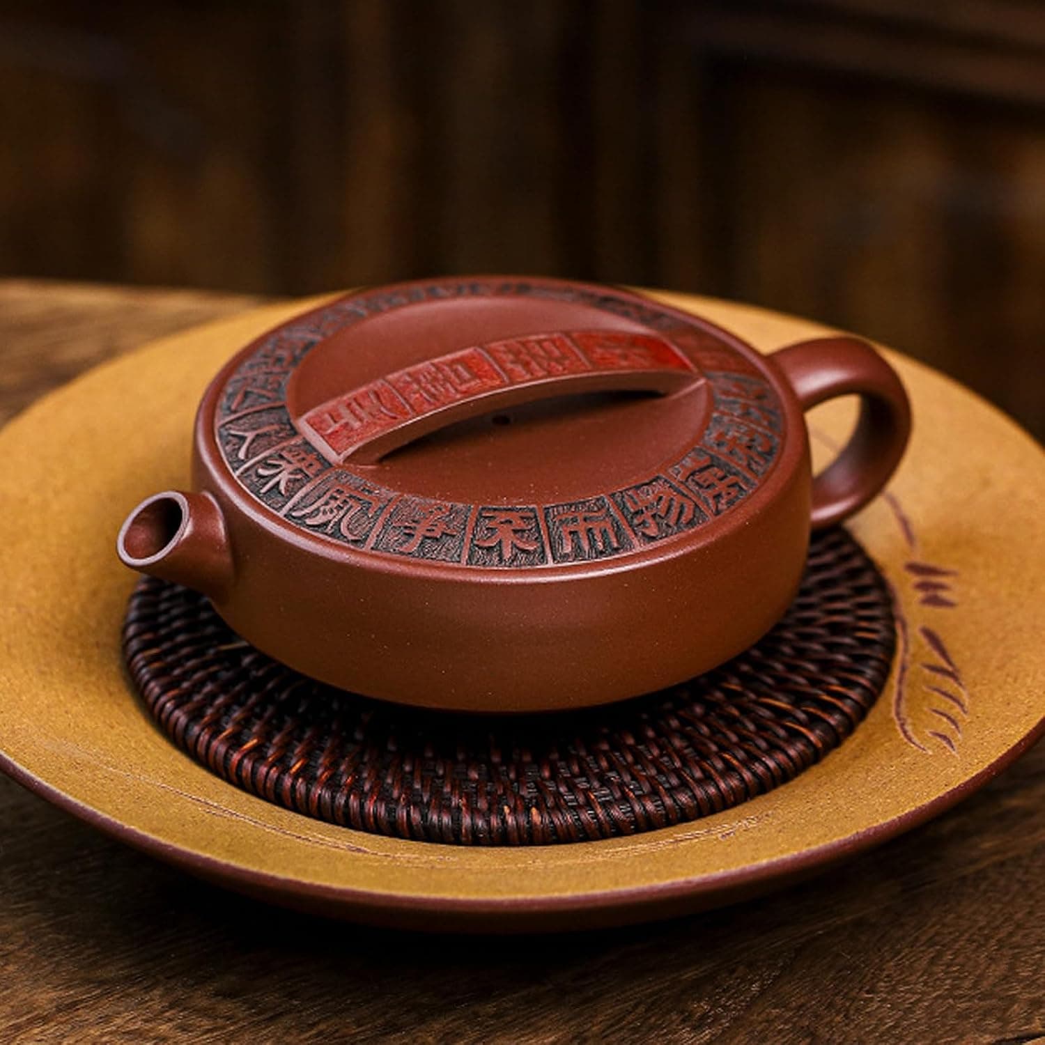 Handmade Zisha Teapot, Chinese Yixing Purple Clay Tea Pot 5.4 Oz
