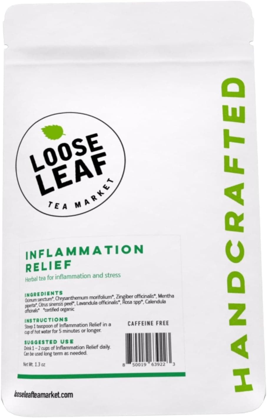 Loose Leaf Inflammation Relief Herbal Tea, Caffeine Free Organic Blend