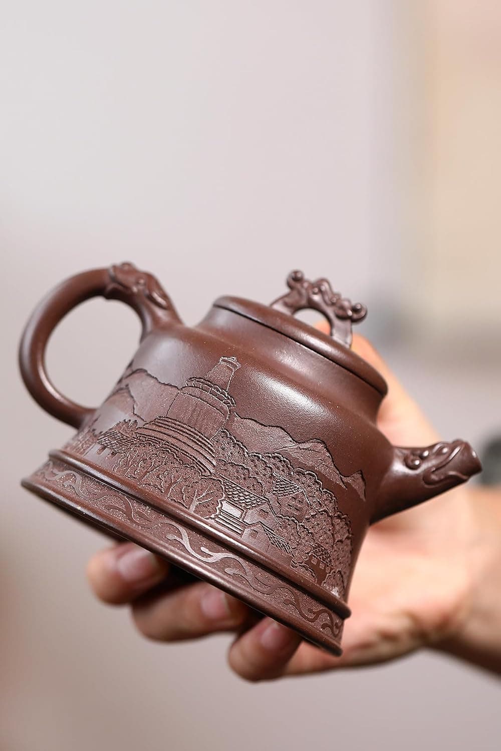 Handmade Zisha Teapot, Chinese Yixing Purple Clay Tea Pot 300cc