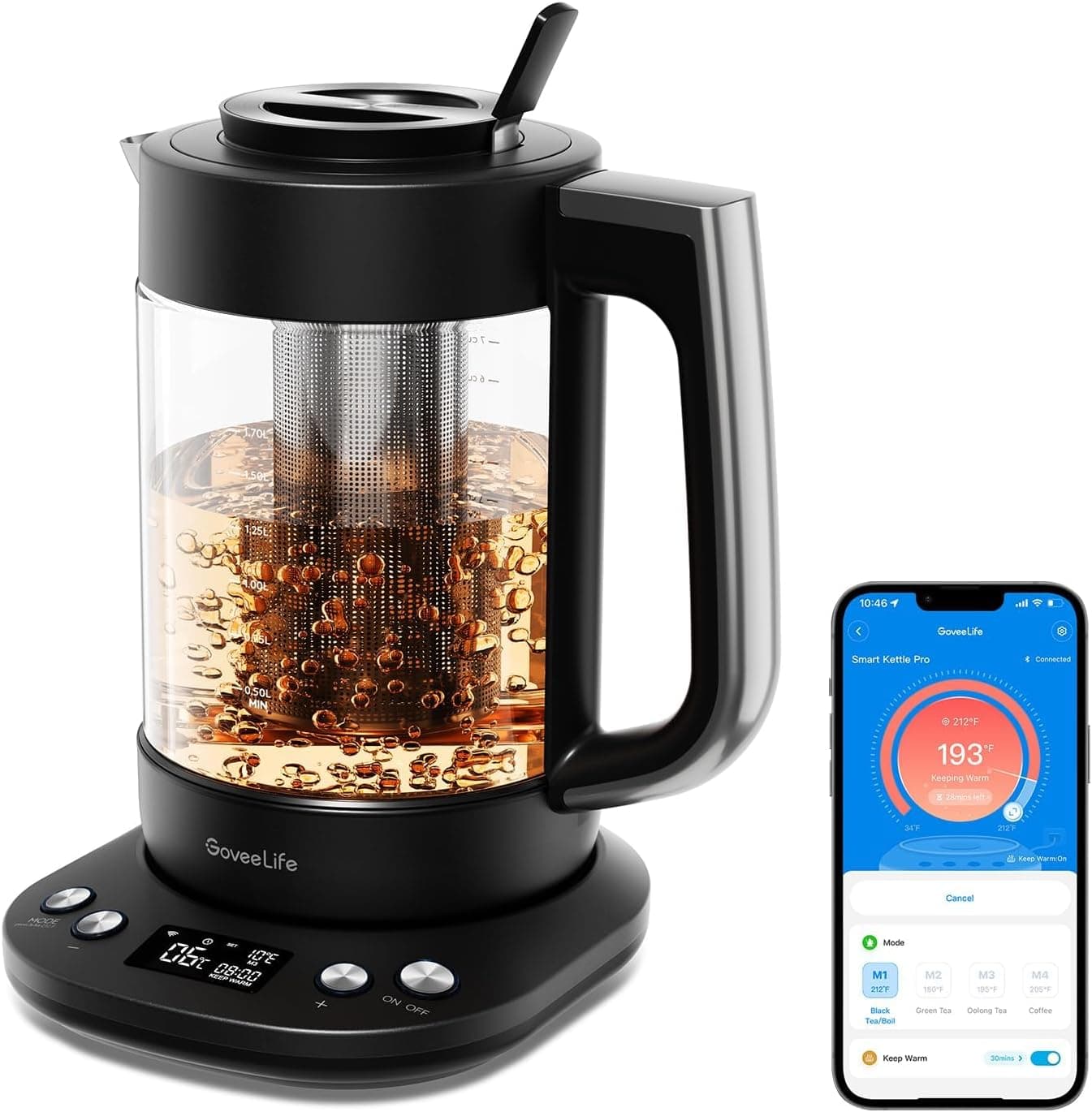 GoveeLife Smart Electric Kettle with Tea Infuser, Variable Temperature, 1.7L