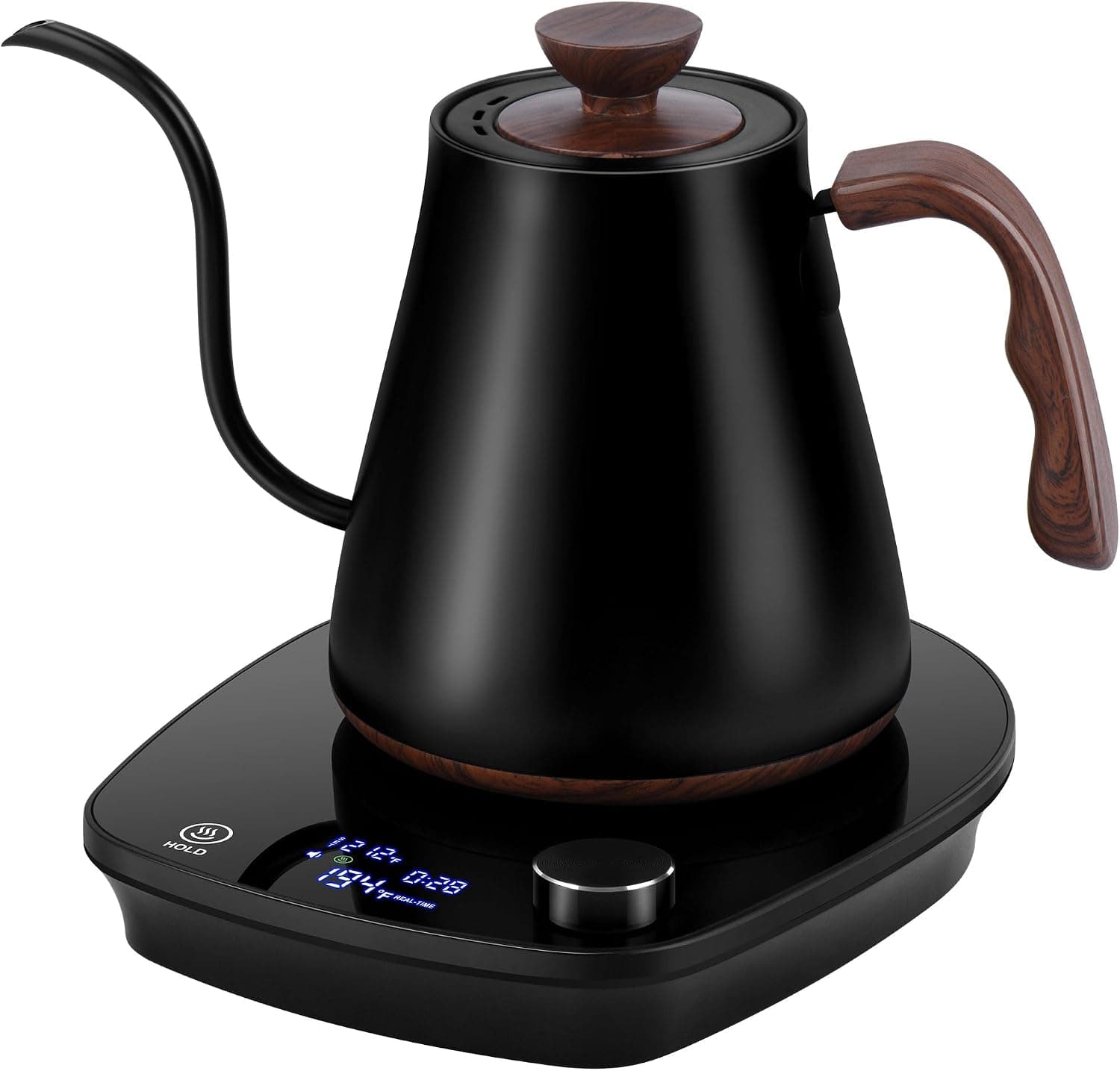YDDZZM Gooseneck Electric Kettle, Intelligent Temperature Control, 0.9L Black