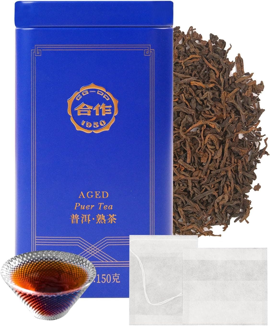 CO-OP 1950 Ripe Pu Erh Tea Loose Leaf, 150g, Premium Yunnan Fermented