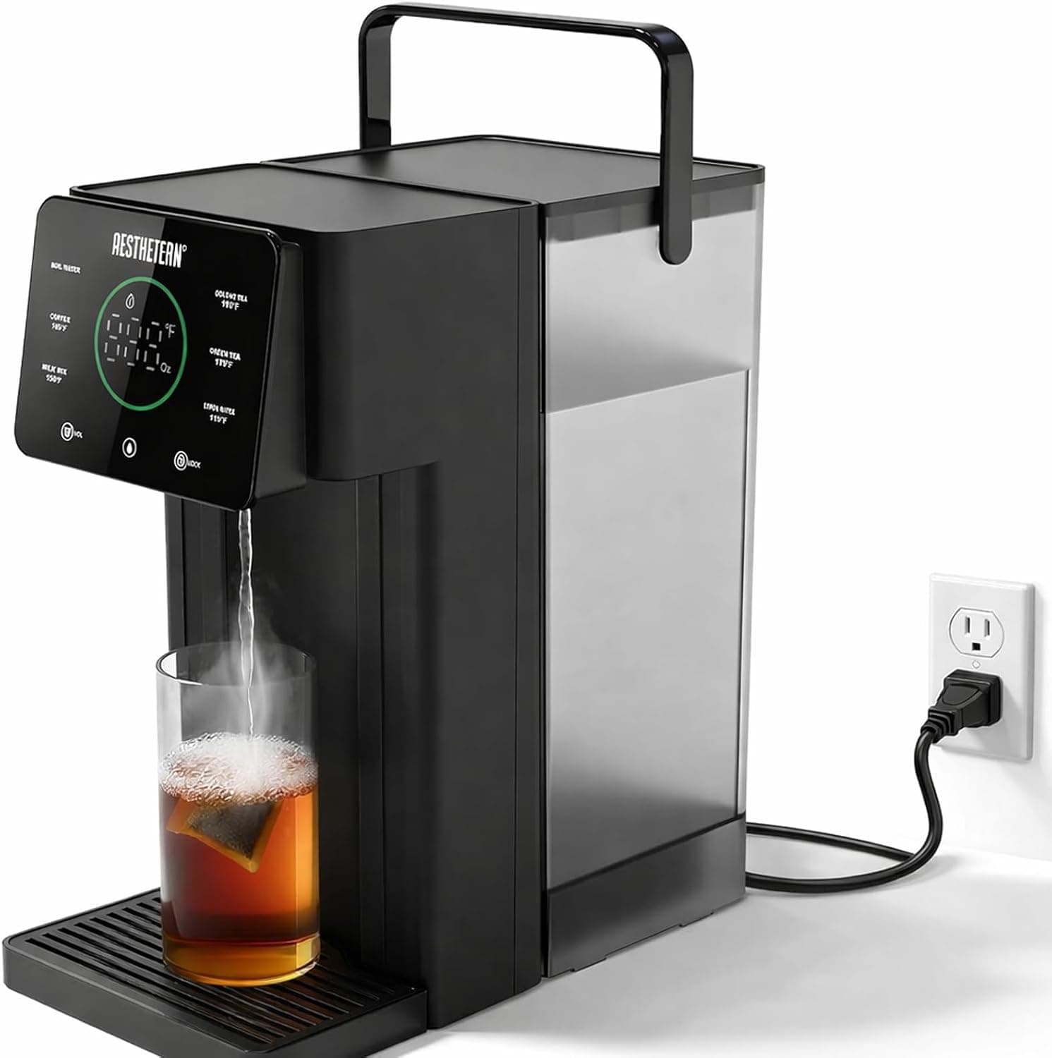 Aesthetern Instant Hot Water Dispenser Countertop for Rapid Heating, 6 Temperature Settings & 4 Volume Options, 3L Removable BPA-Free Water Tank