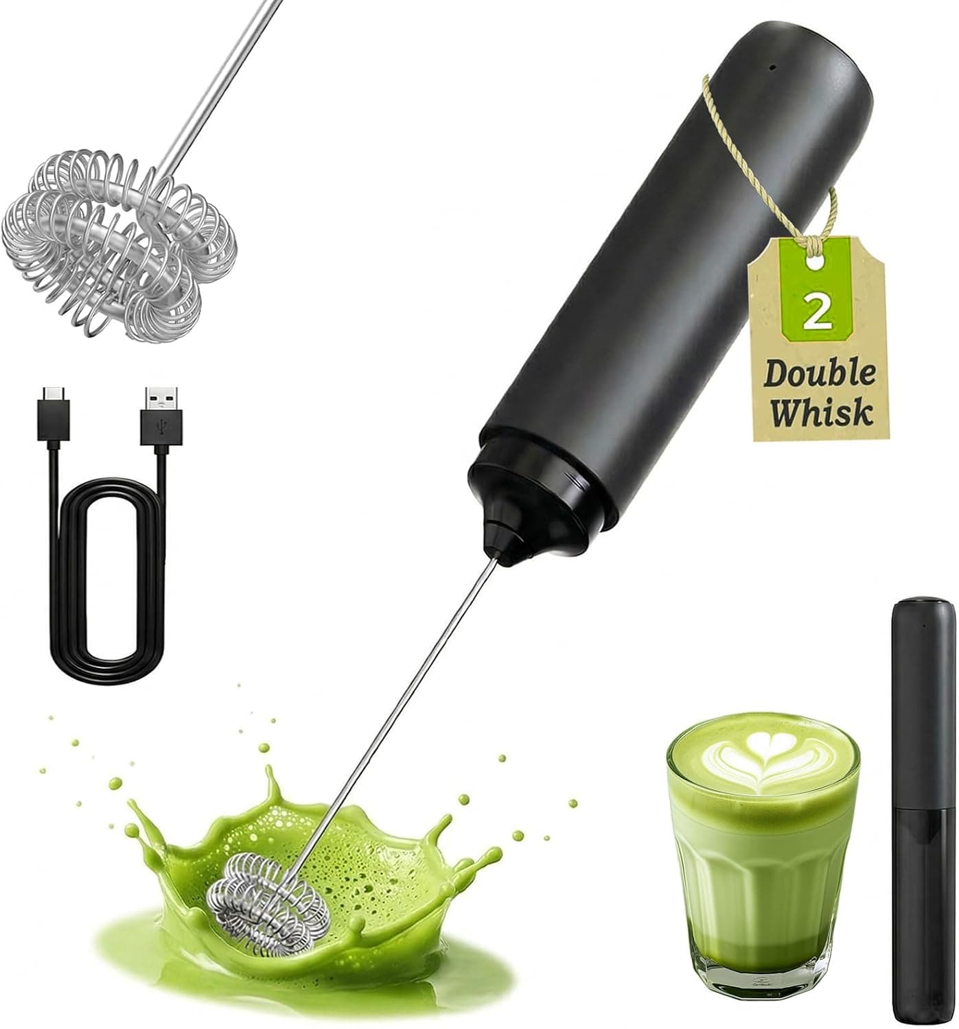Electric Matcha Portable Frother Handheld Whisk for Matcha Powder