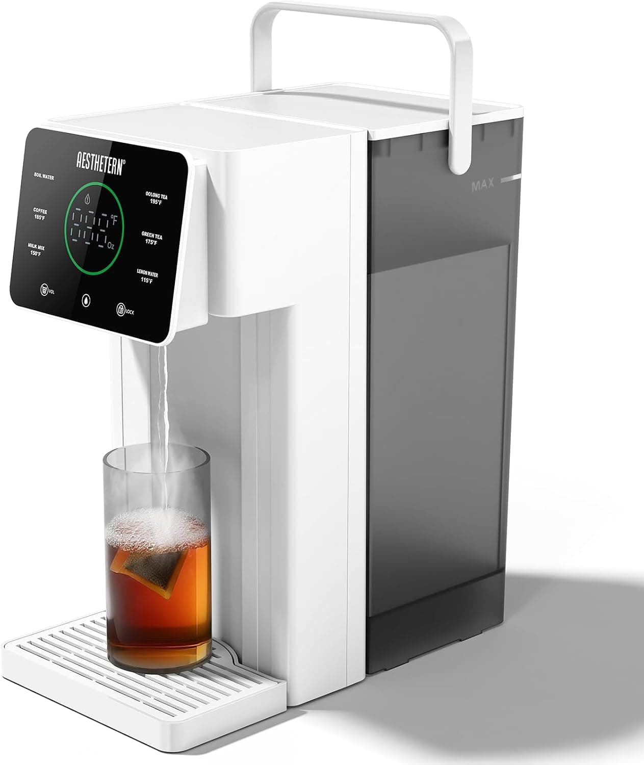 Instant Hot Water Dispenser Countertop for Rapid Heating, 6 Temperature Settings & 4 Volume Options, 3L Removable BPA-Free Water Tank, White