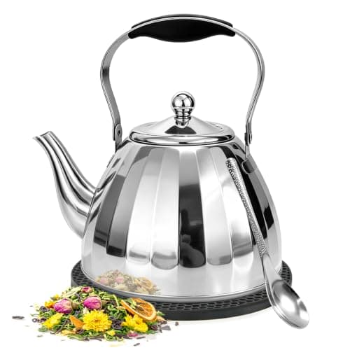 60.8oz/1800ml Tea pot, Stainless Steel Teapot With Removable Infuser